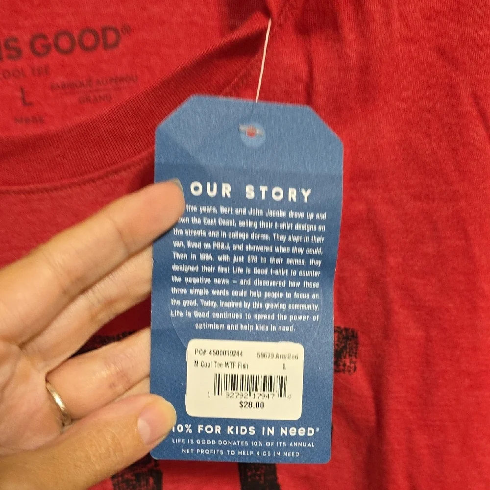 Life Is Good - WTF Where's The Fish? Red T-shirt - Picture 7 of 7